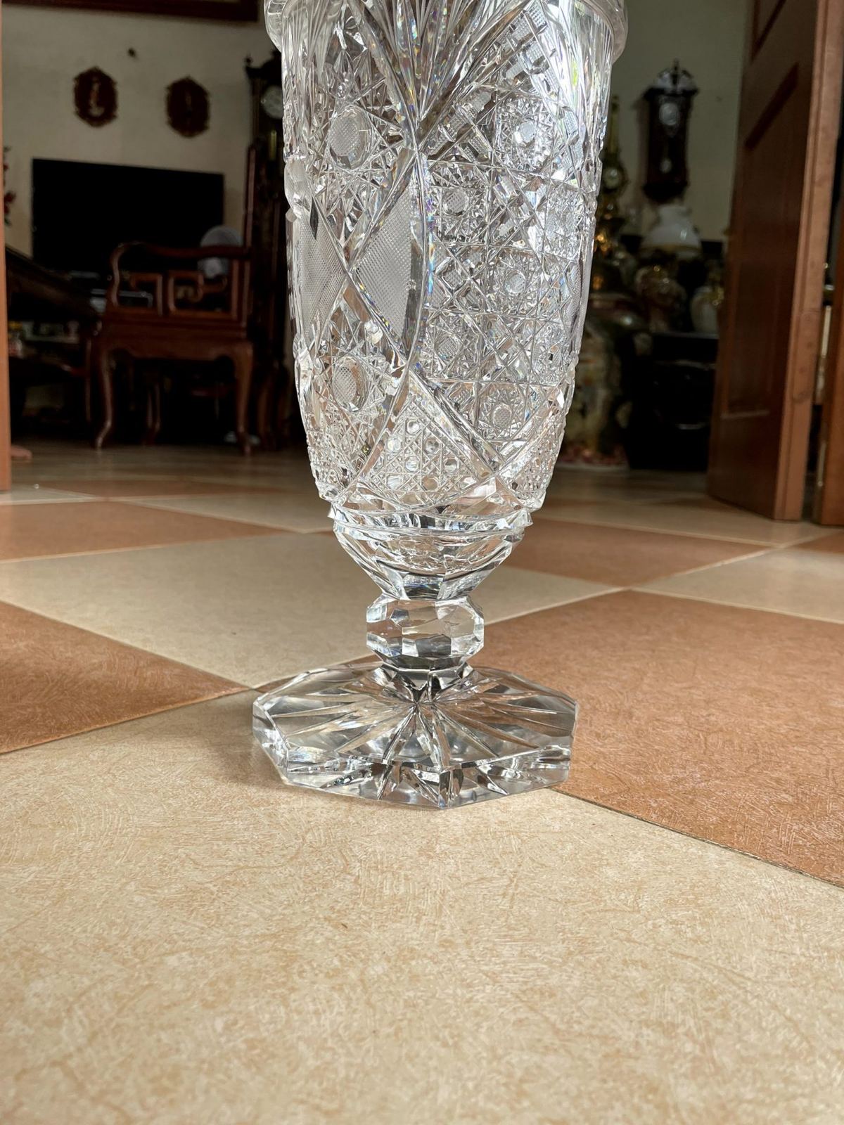 Đèn dầu pha lê Pháp, cao 66.5cm – ảnh 3
