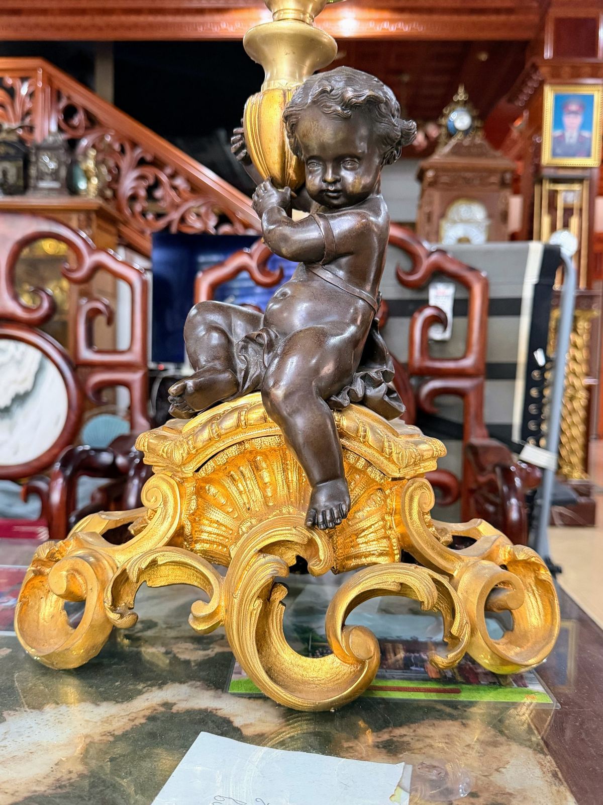 Đèn dầu Pháp, cao 81cm – ảnh 4