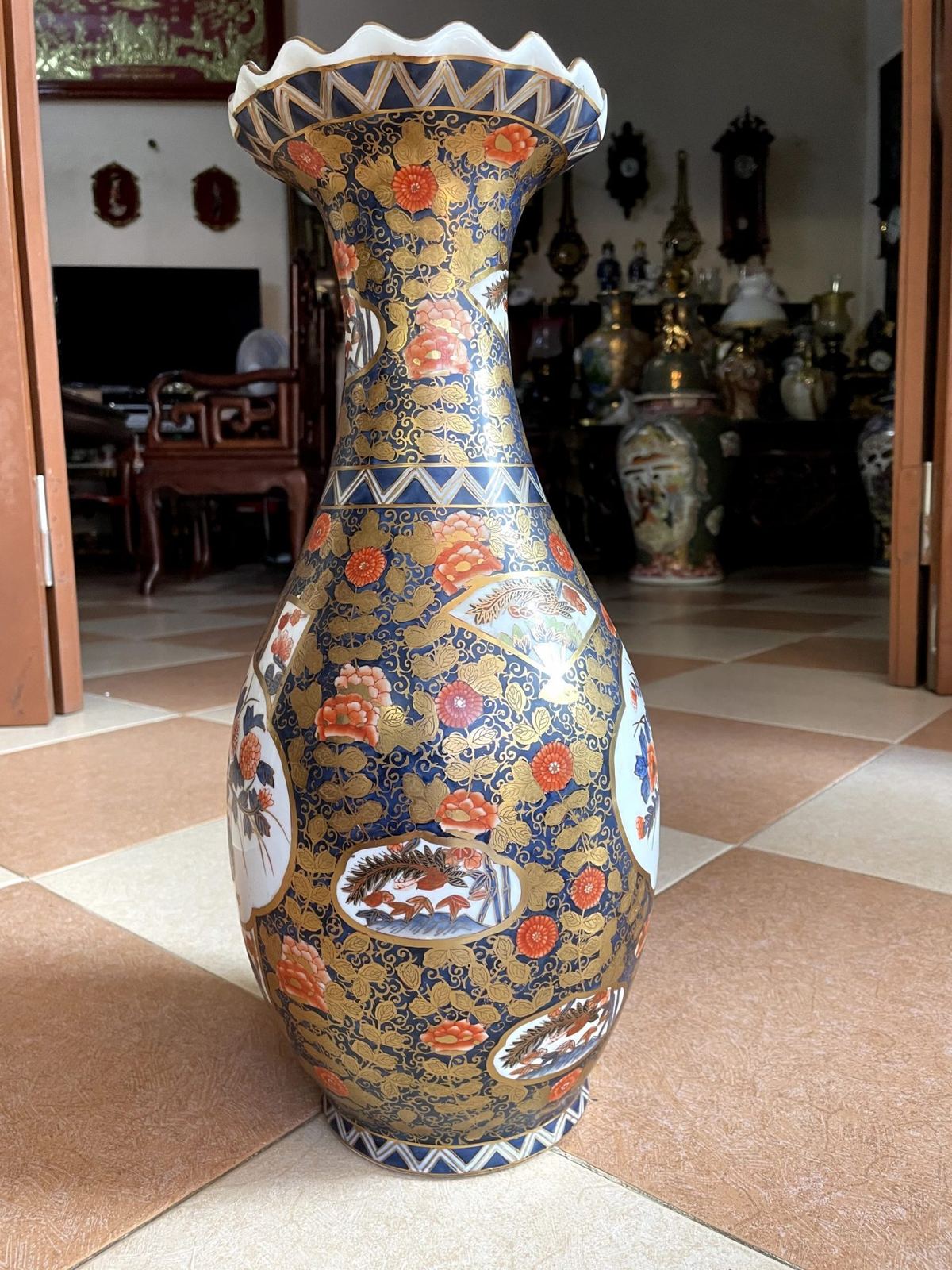 Cặp bình sứ Nhật, cao 46.5cm – ảnh 5