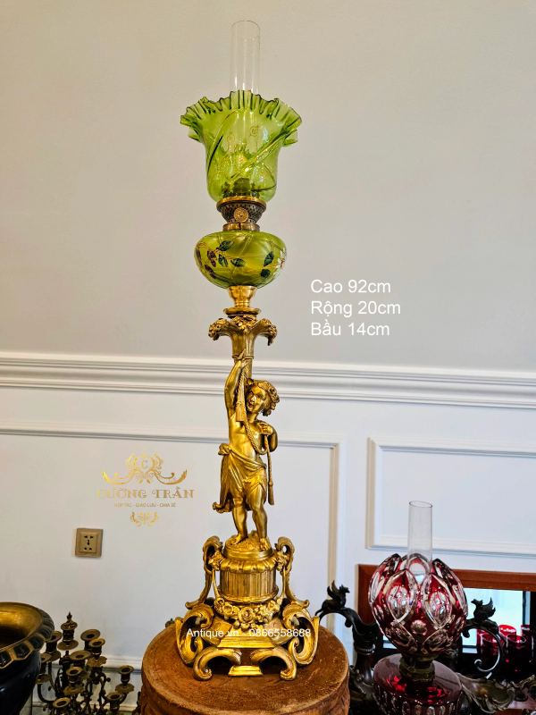 Đèn dầu tượng Pháp, cao 92cm – ảnh 1