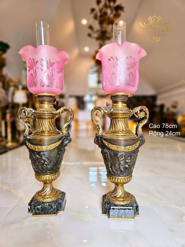 Cặp đèn dầu, cao 78cm – ảnh 1