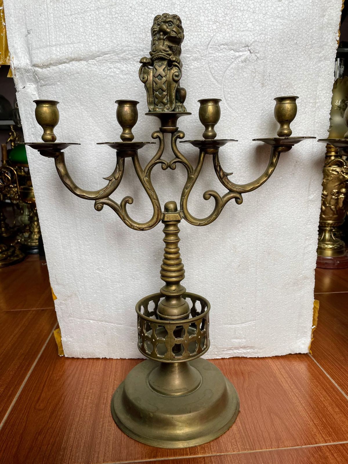 Cặp chân nến đồng Pháp, cao 53.5cm – ảnh 2