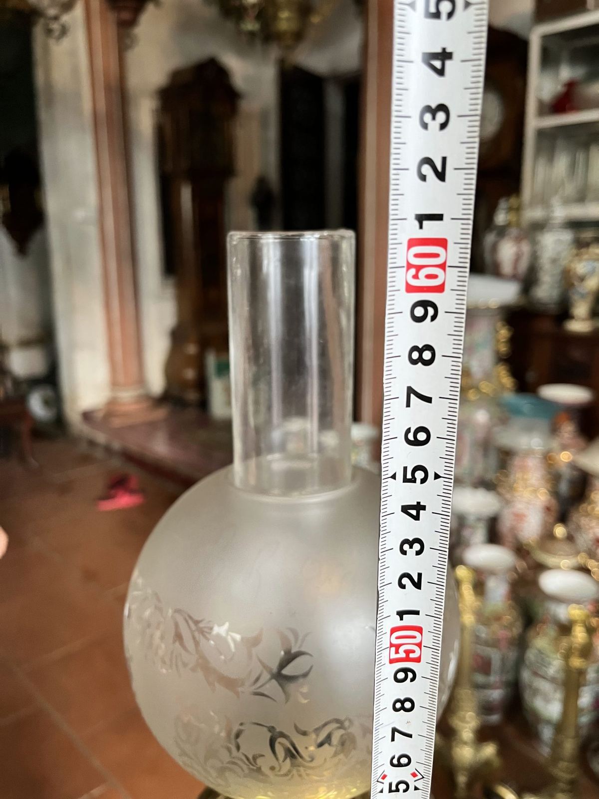 Đèn dầu để bàn Pháp, cao 61cm – ảnh 4