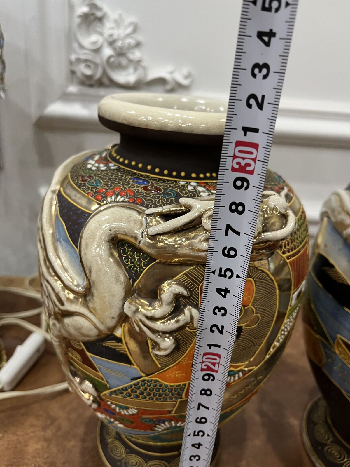 Cặp bình Satsuma, cao 31.5cm – ảnh 9