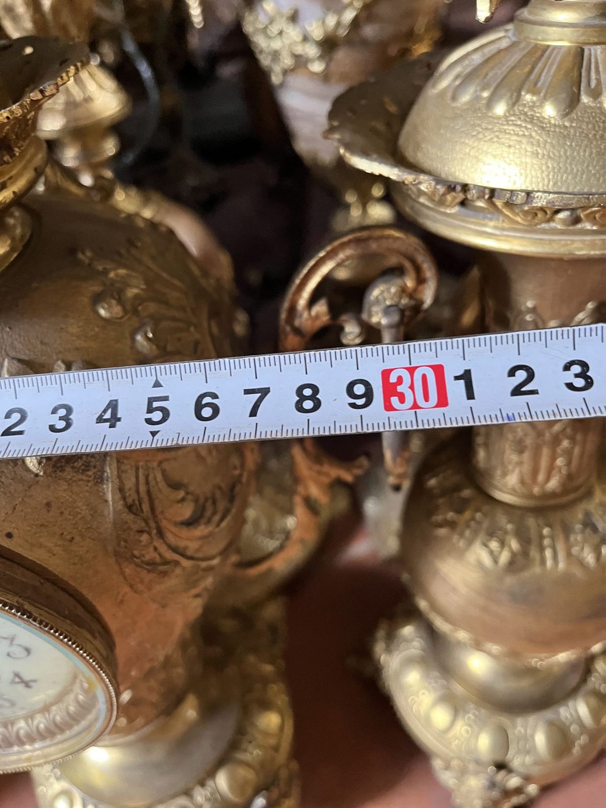 Bộ đồng hồ chân nến Pháp, cao 58.5cm – ảnh 8