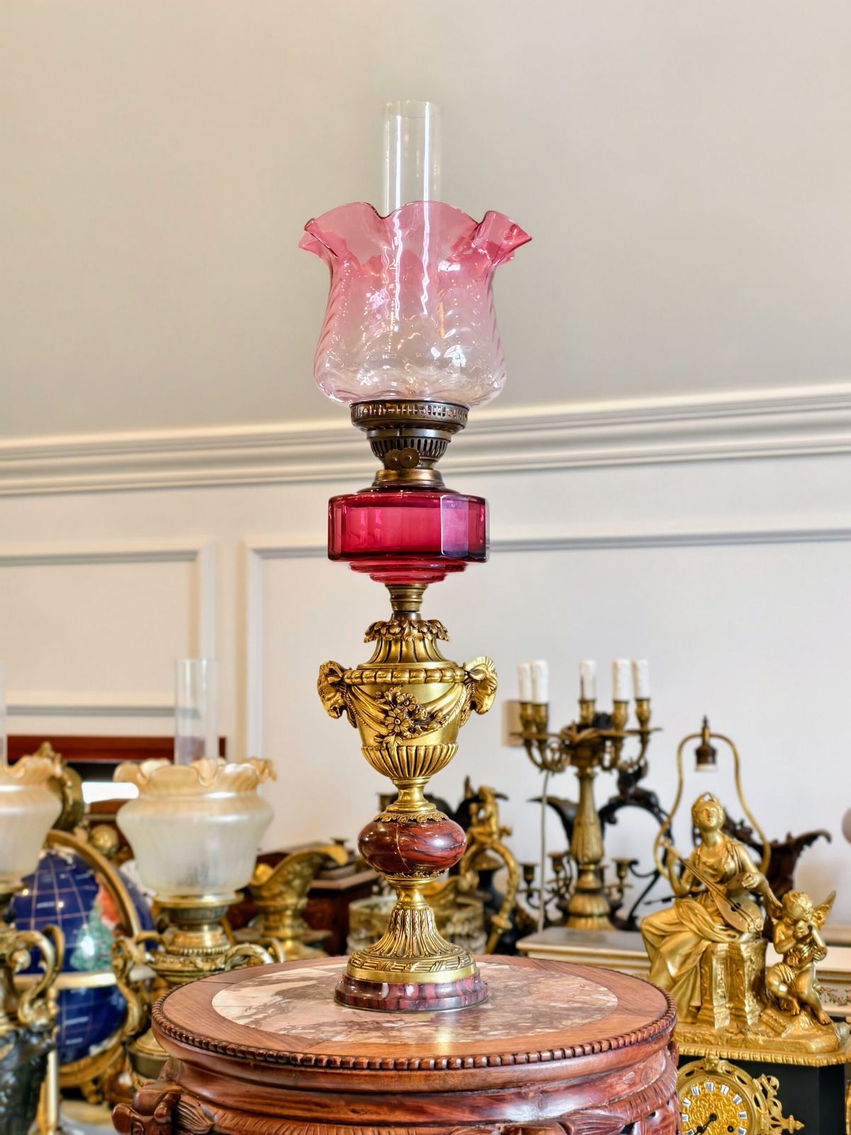Đèn dầu đá Pháp, cao 88cm – ảnh 2