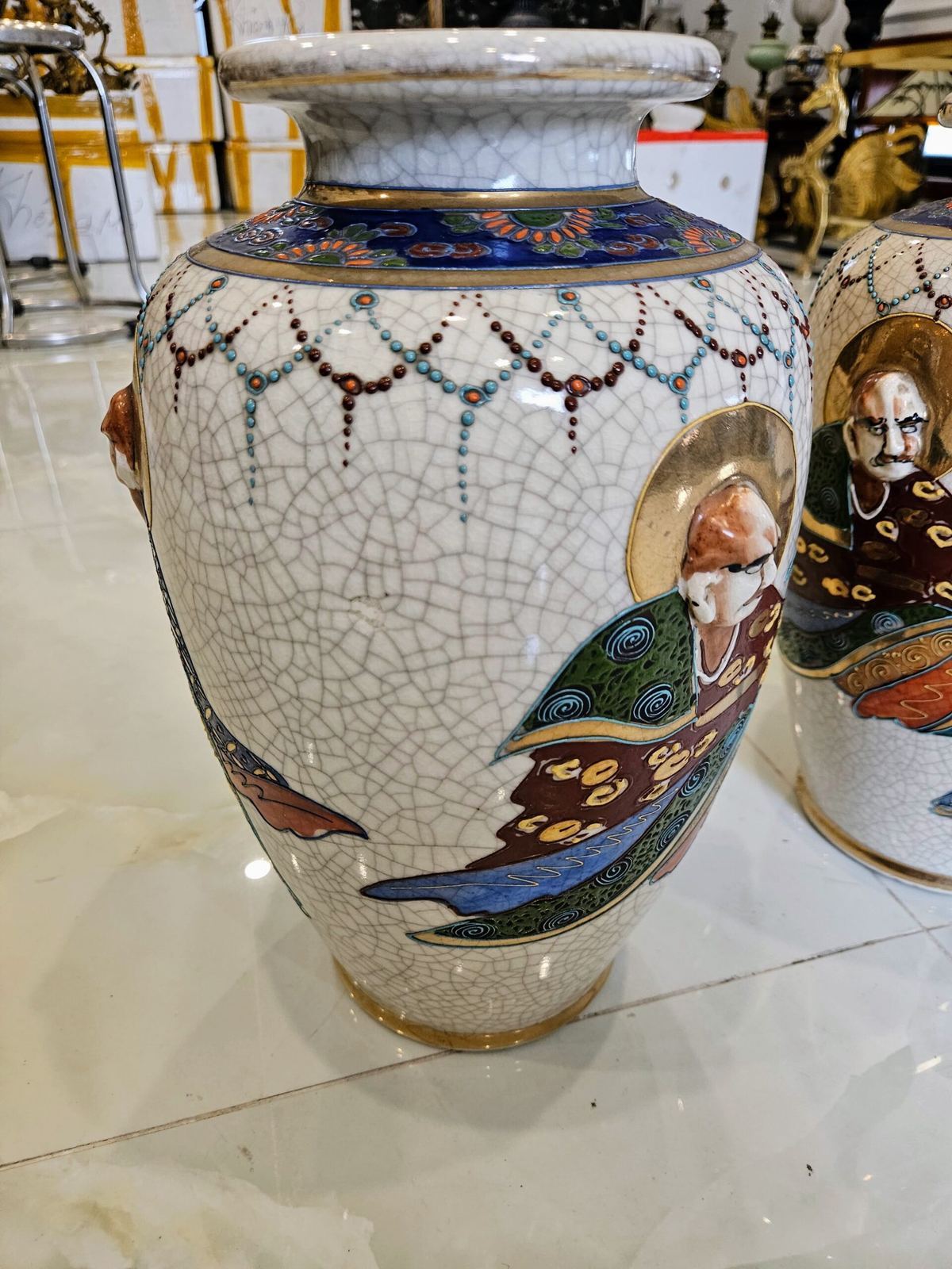 Cặp bình sứ Nhật, cao 32cm – ảnh 4