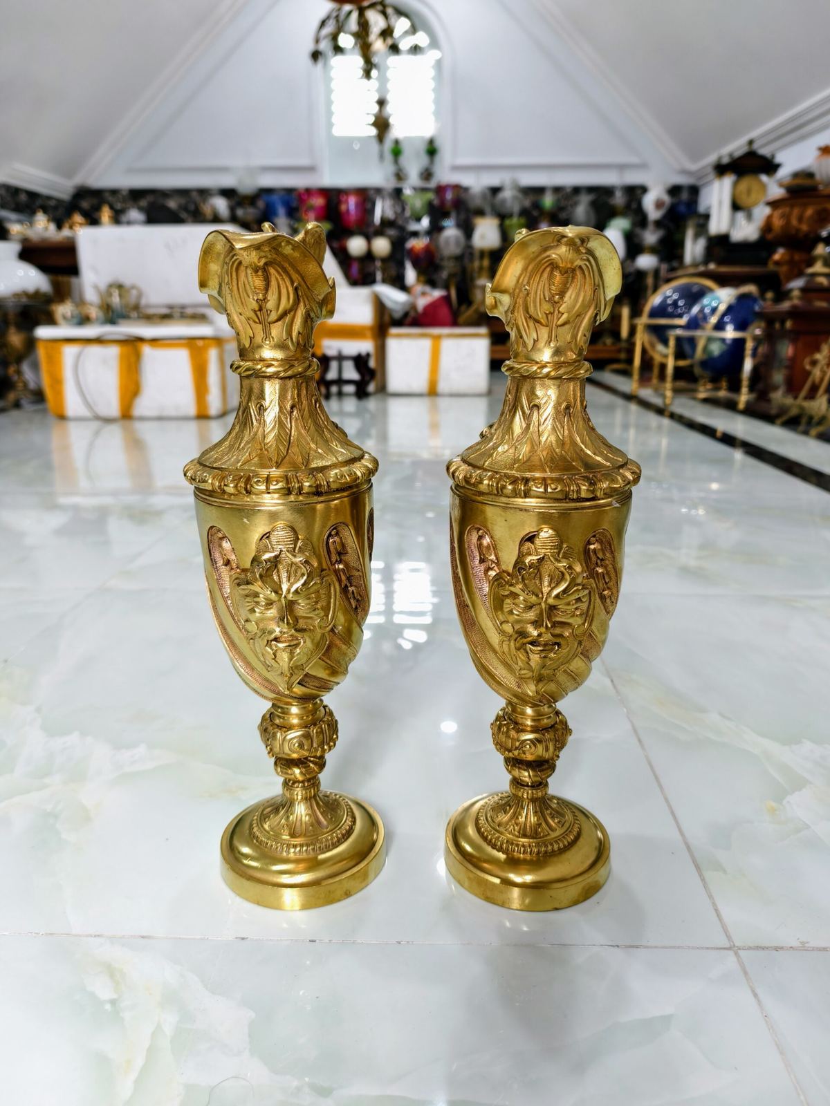 Cặp bình đồng Pháp, cao 42cm – ảnh 2