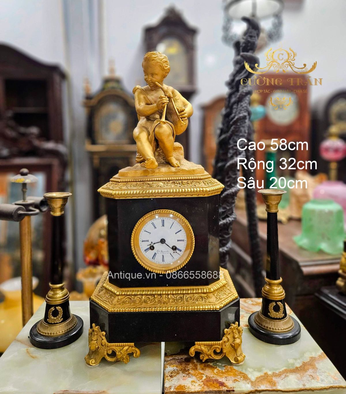 Đồng hồ tượng Pháp, cao 58cm – ảnh 1