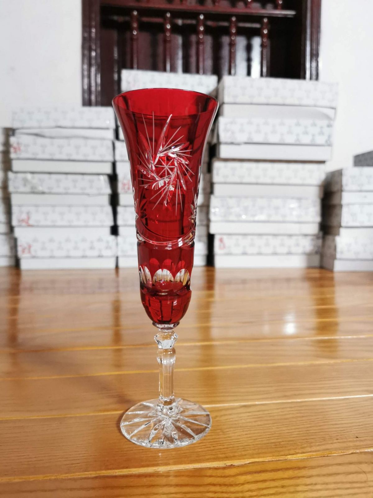 Ly pha lê mài Tiệp Khắc, cao 22cm – ảnh 3