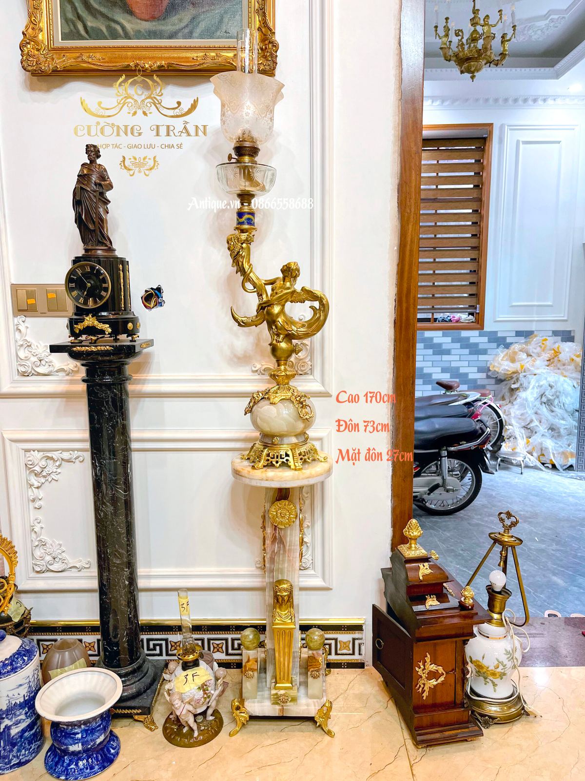 Đèn dầu tượng, cao 73cm – ảnh 1
