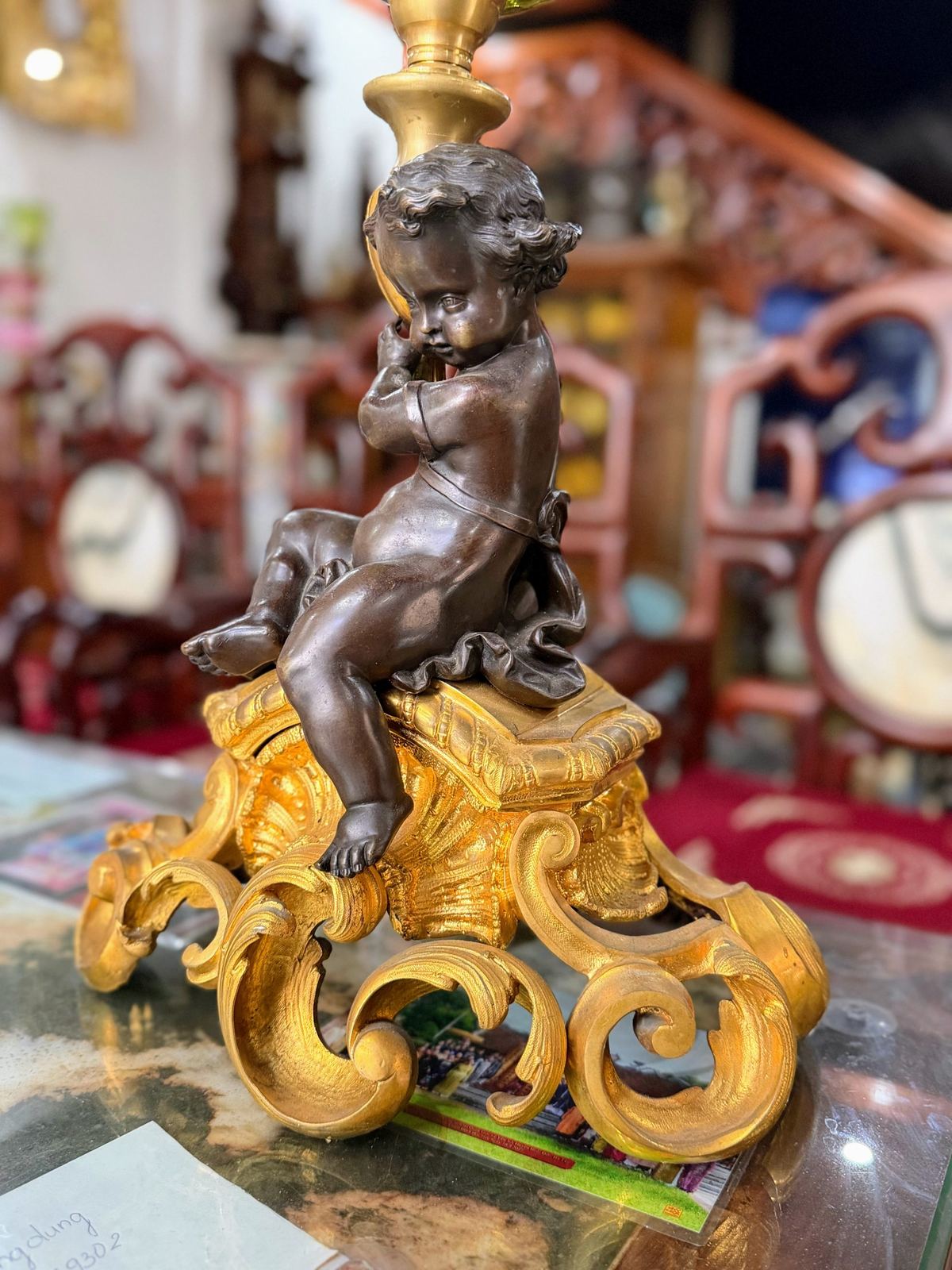 Đèn dầu Pháp, cao 81cm – ảnh 5