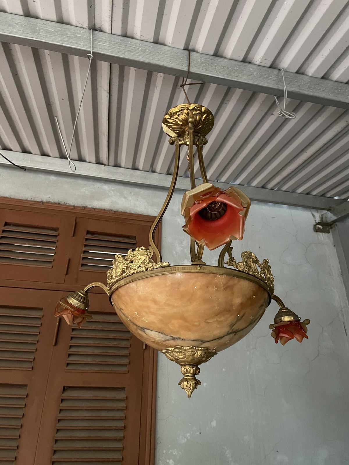 Đèn chùm chao đá Pháp, dài 76cm – ảnh 2