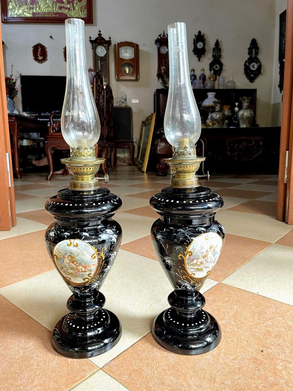 Cặp đèn dầu pha lê – ảnh 1