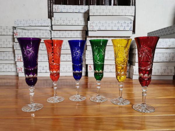 Ly pha lê mài Tiệp Khắc, cao 22cm – ảnh 1