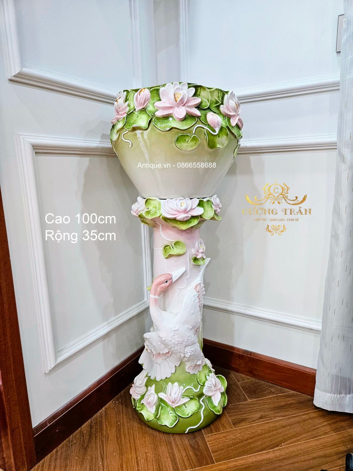 Chậu hoa sứ Ý, cao 72cm – ảnh 1