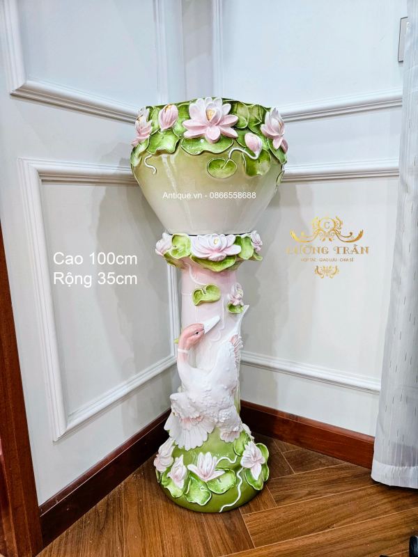 Chậu hoa sứ Ý, cao 72cm – ảnh 1
