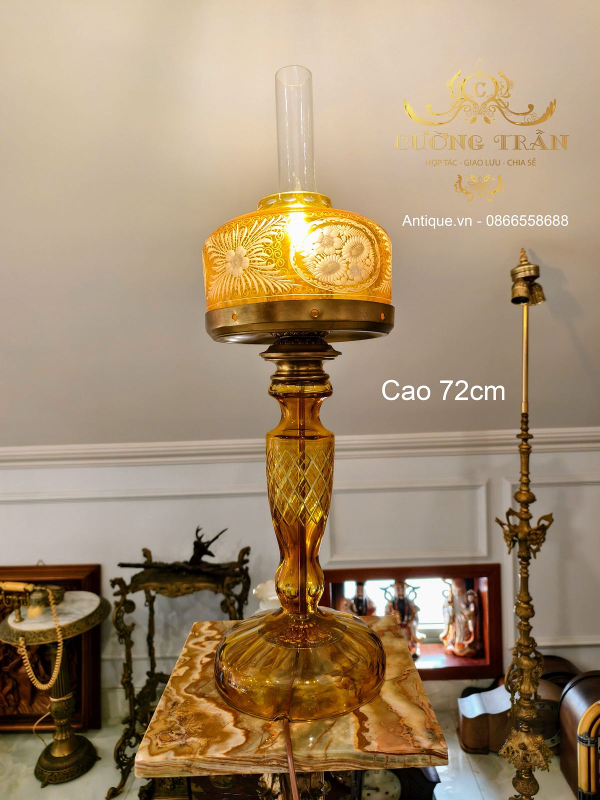 Đèn pha lê điện, cao 72cm – ảnh 1
