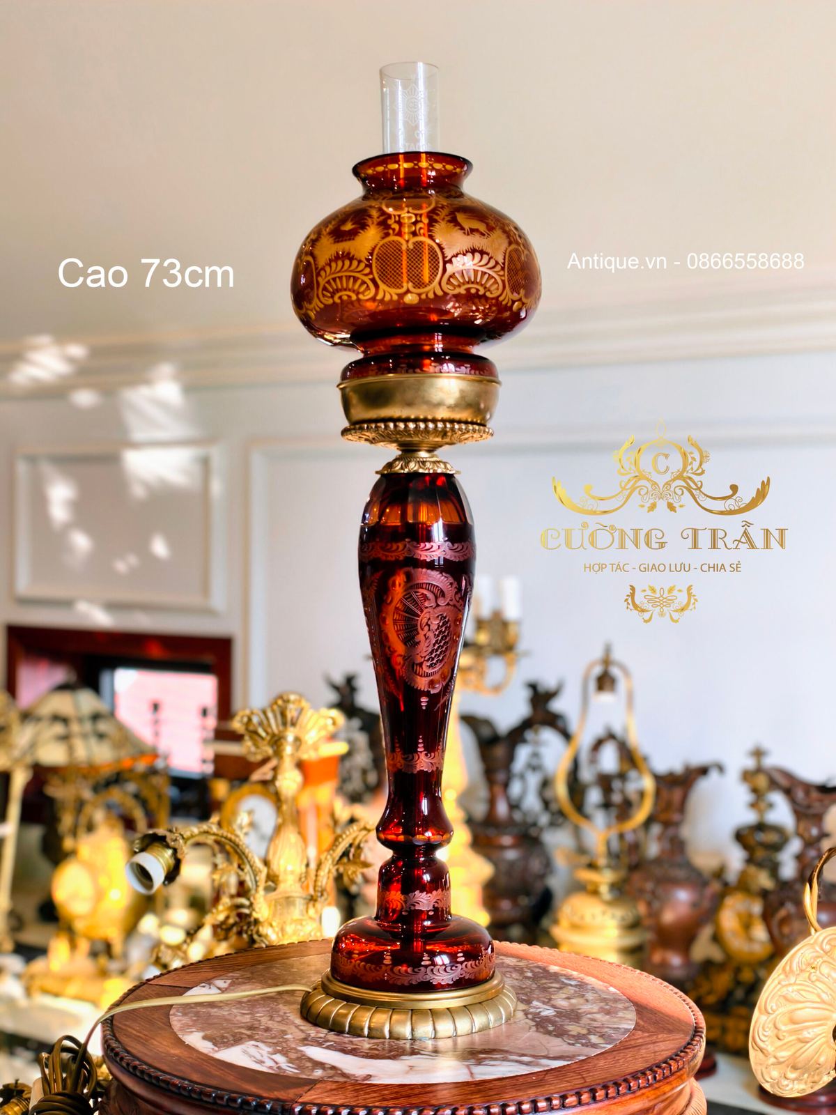 Đèn pha lê điện, cao 73cm – ảnh 1