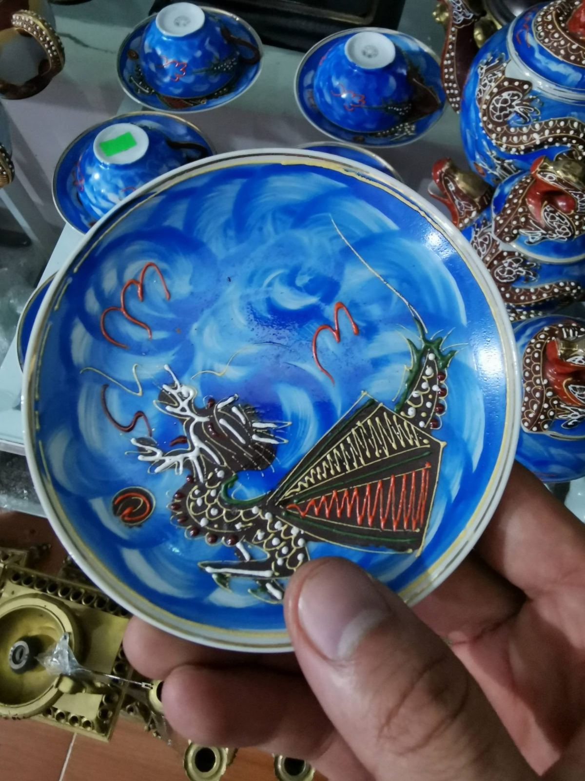 Bộ ấm chén Nhật màu xanh – ảnh 2