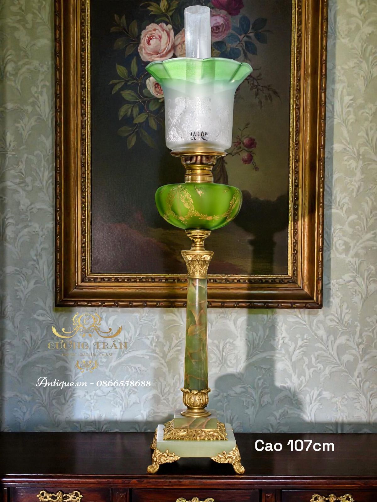 Đèn dầu Pháp, cao 107cm – ảnh 1