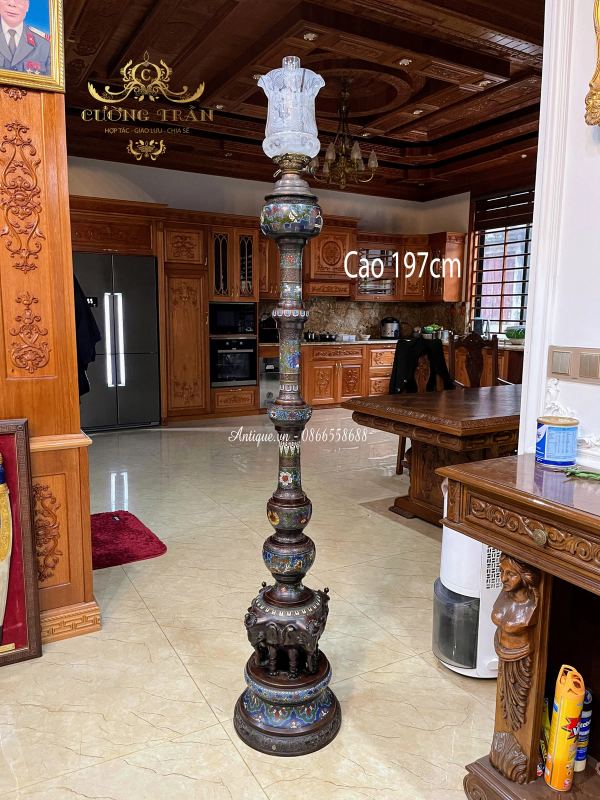 Đèn cây pháp lam, cao 197cm – ảnh 1