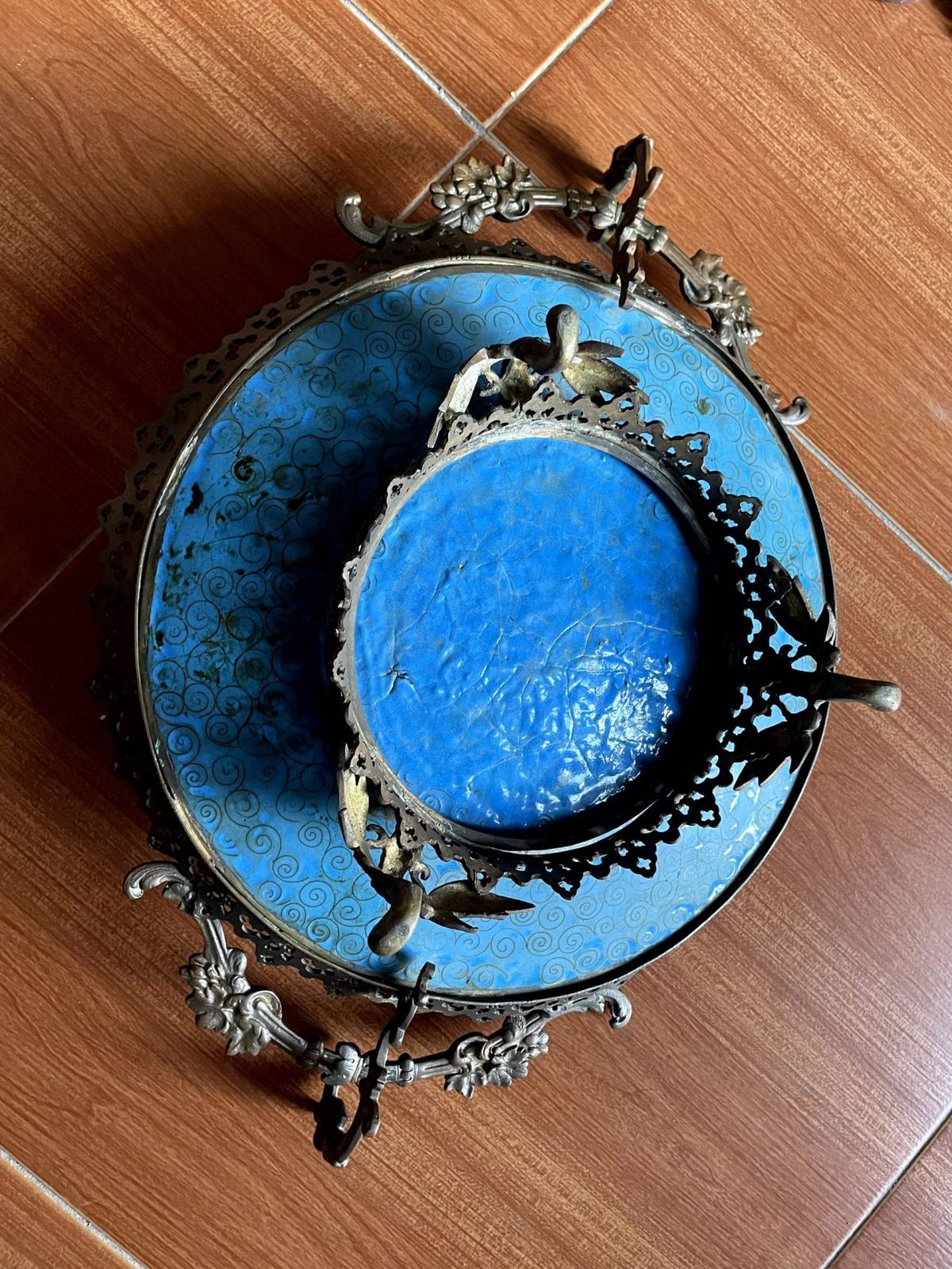 Đĩa pháp lam, đường kính 35cm – ảnh 4