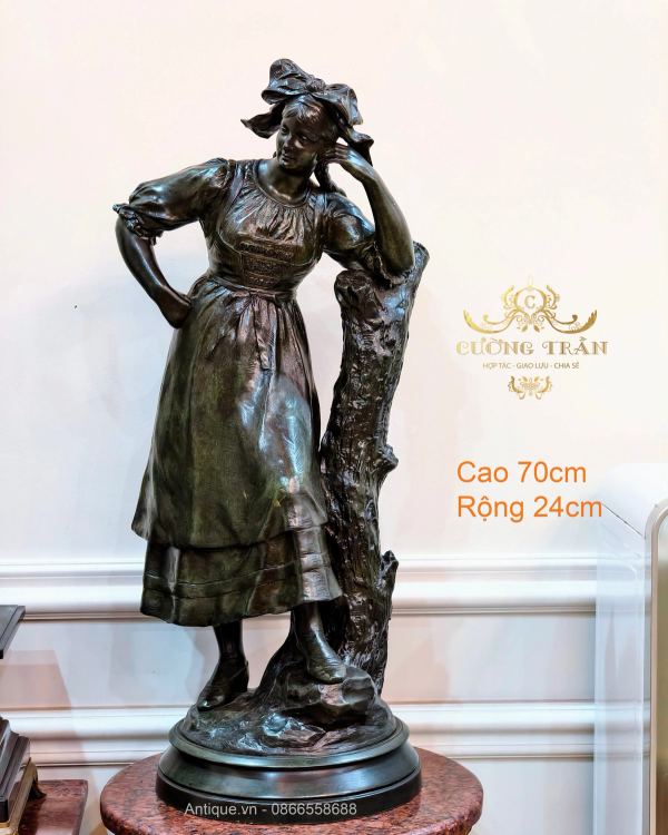 Tượng thiếu nữ Pháp, cao 70cm – ảnh 1