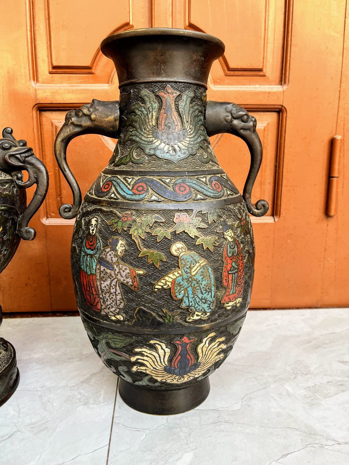 Bộ 3 món pháp lam, cao 40cm – ảnh 4