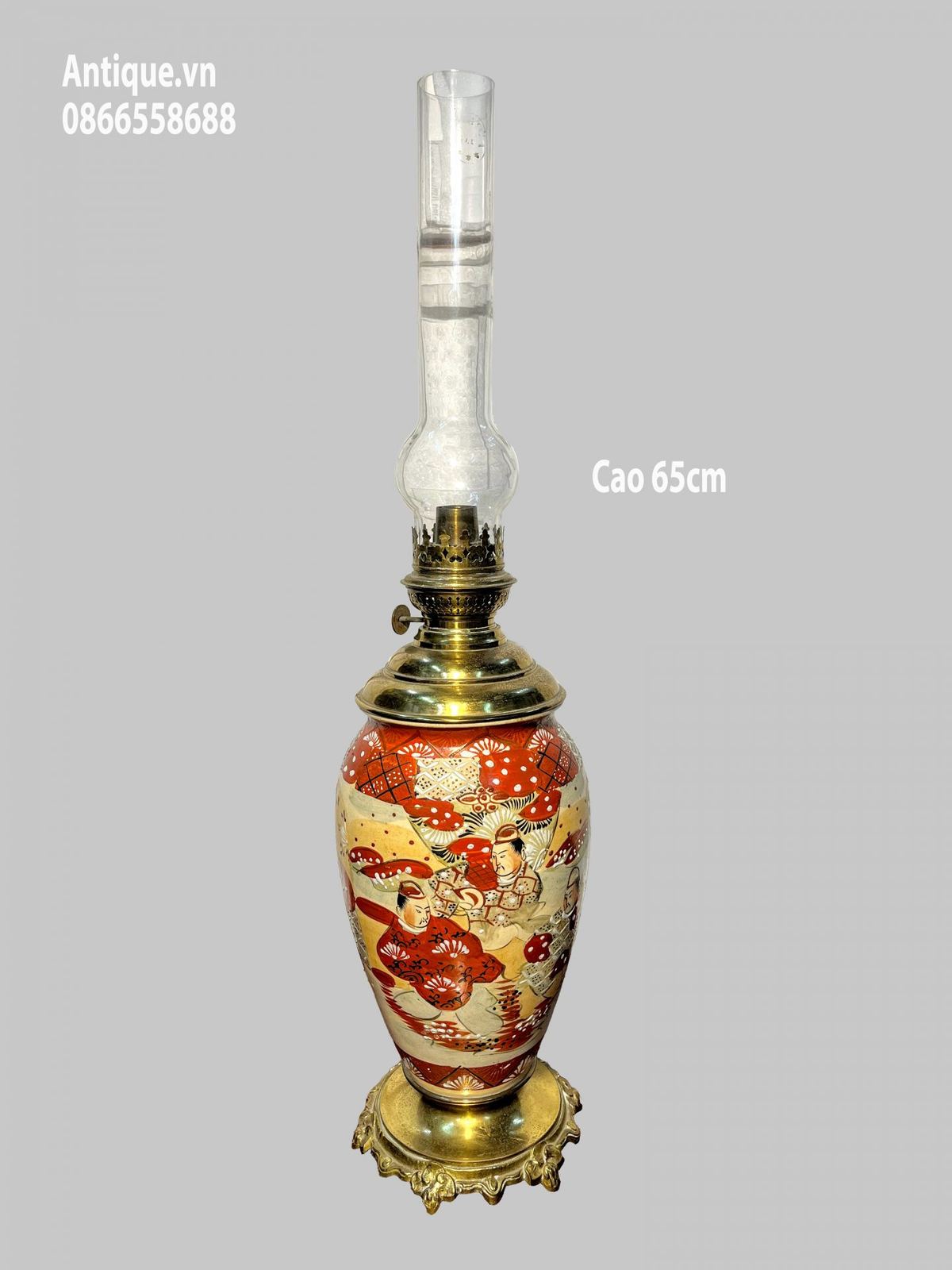 Đèn dầu để bàn Pháp, cao 65cm – ảnh 1