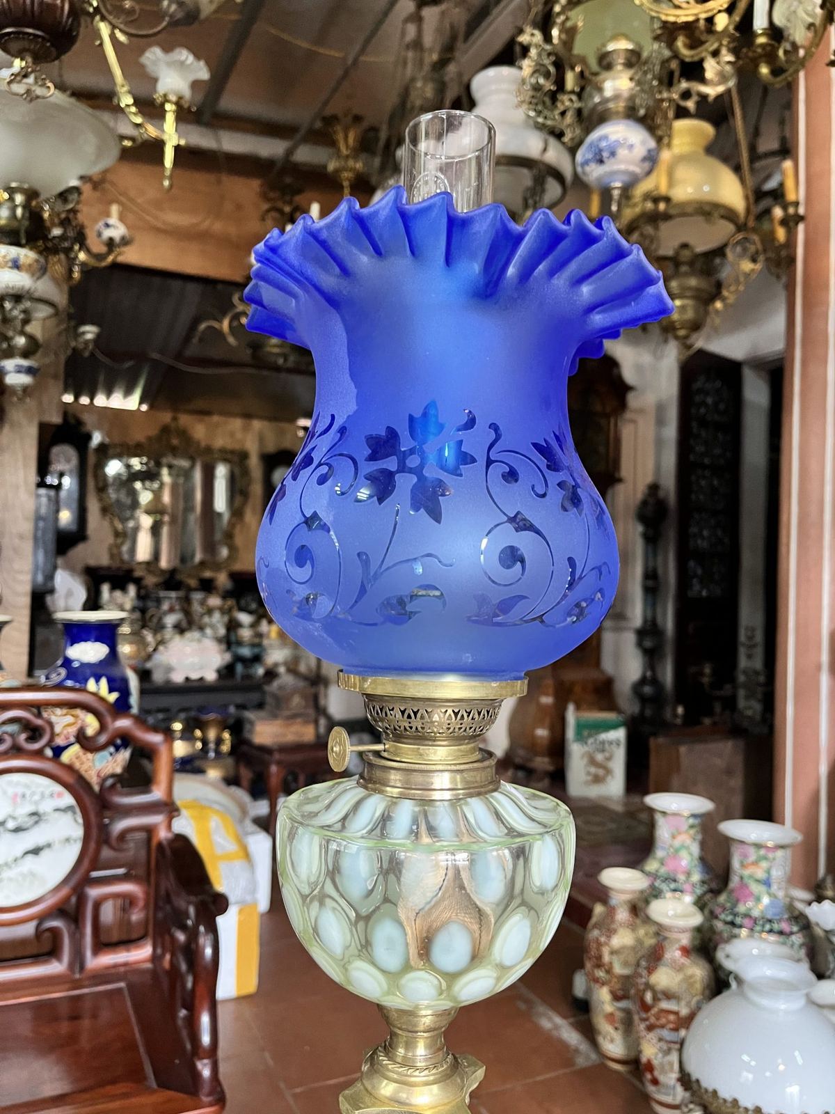 Đèn dầu Pháp, cao 79cm – ảnh 2