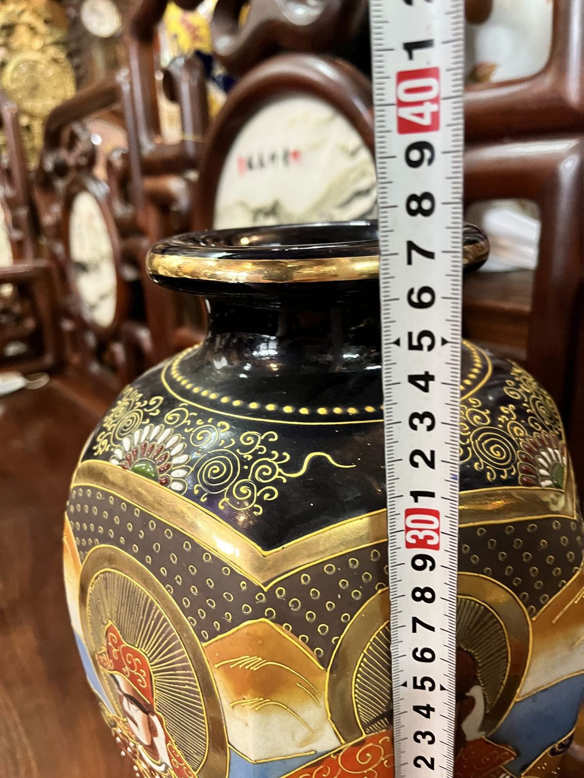 Cặp bình satsuma Nhật Bản, cao 37cm – ảnh 4