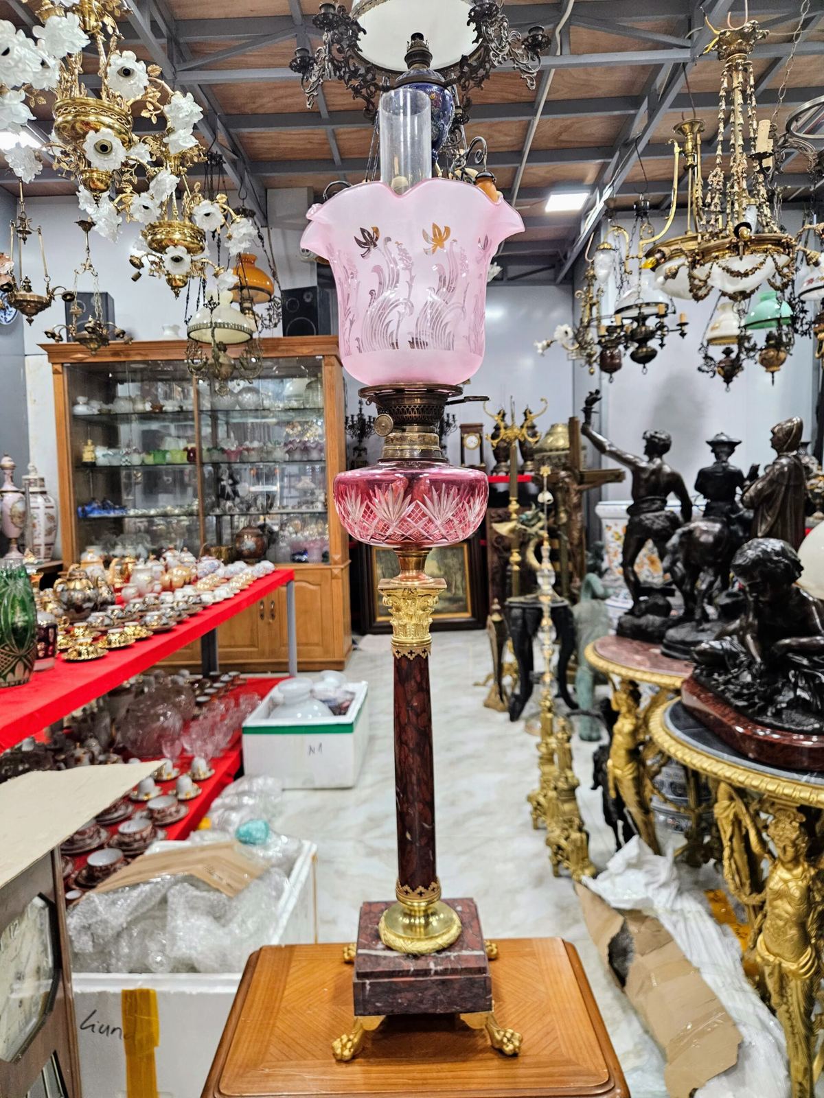 Đèn dầu Pháp, cao 93cm – ảnh 2