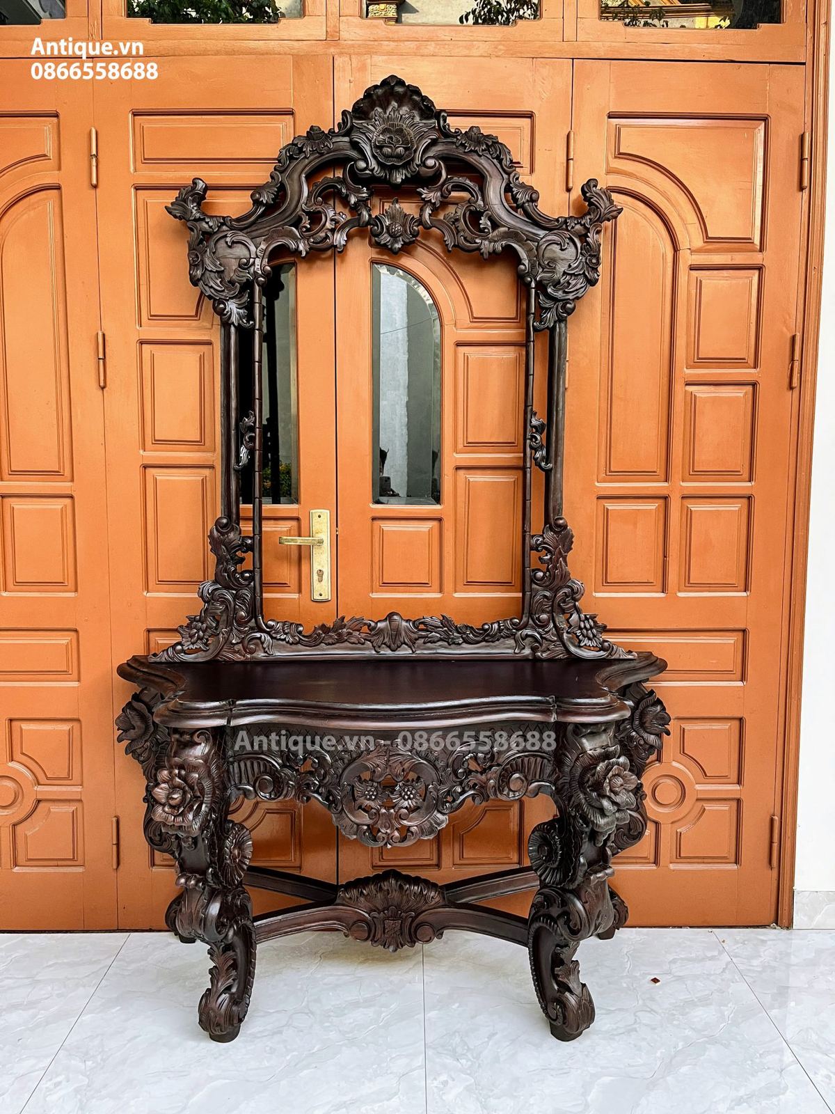 Bộ bàn gương gỗ Pháp – ảnh 1