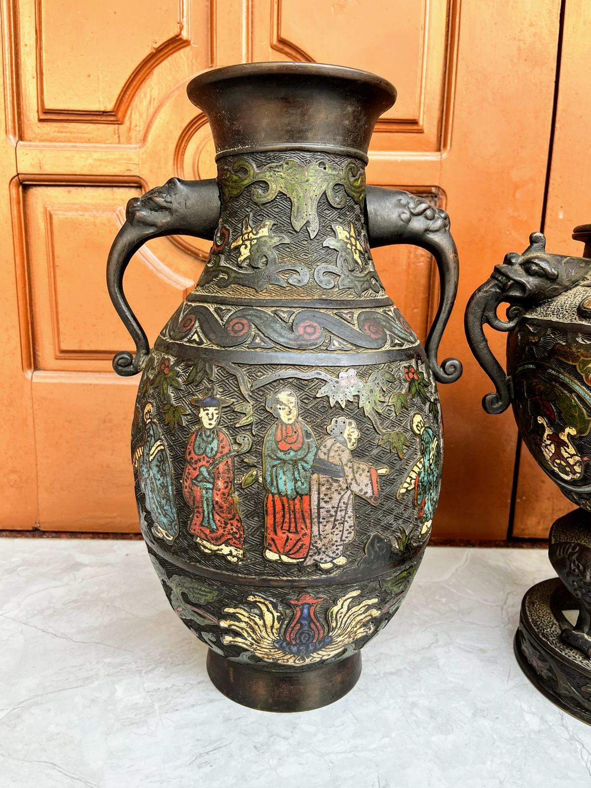 Bộ 3 món pháp lam, cao 40cm – ảnh 5