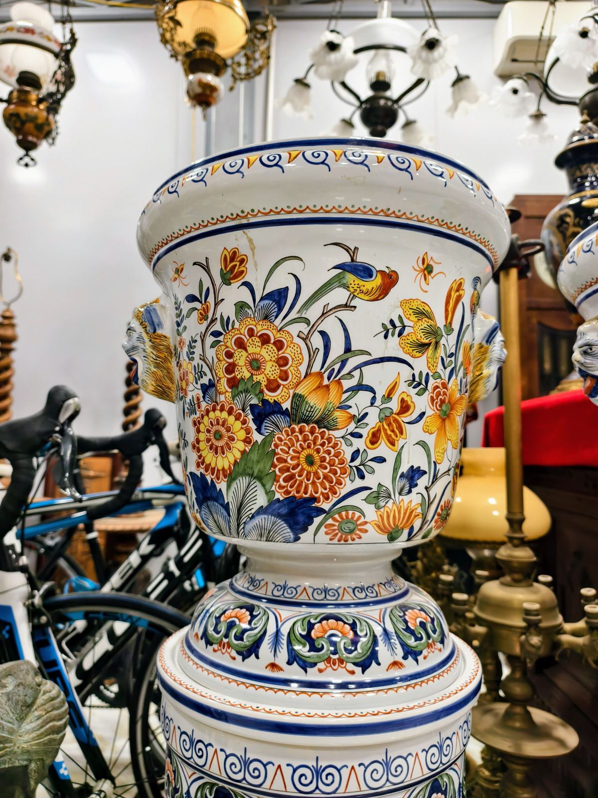 Cặp đôn chậu hoa gốm Faience – ảnh 3