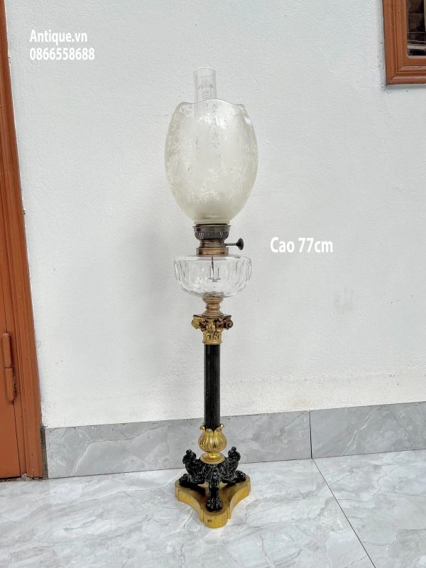 Đèn dầu để bàn Pháp, cao 77cm – ảnh 1