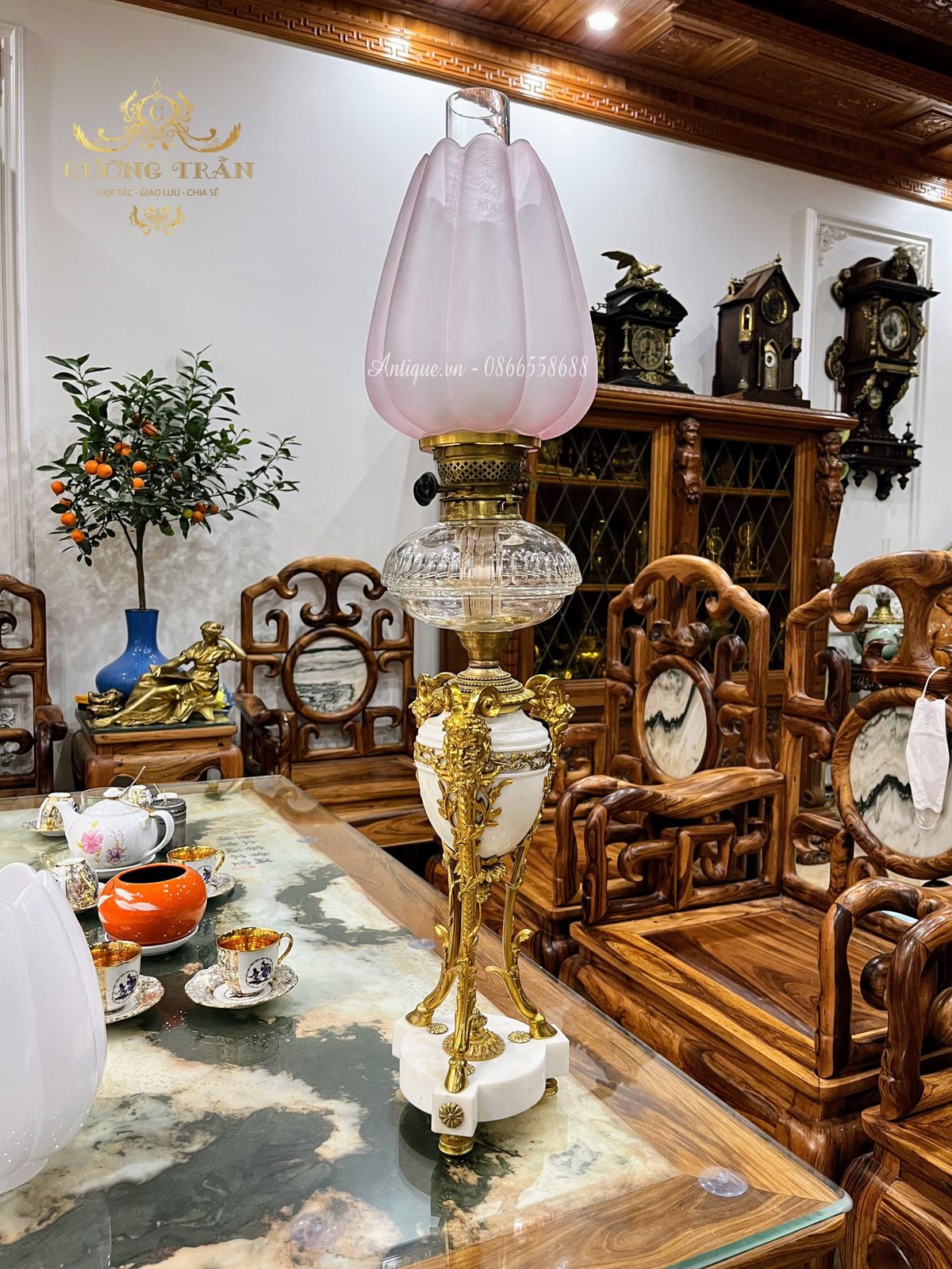 Đèn dầu Pháp, cao 80cm – ảnh 1