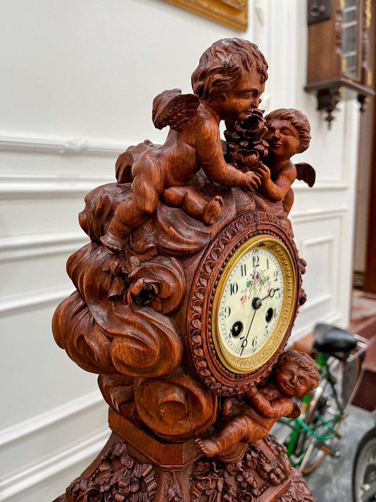 Bộ đồng hồ tượng gỗ – ảnh 3
