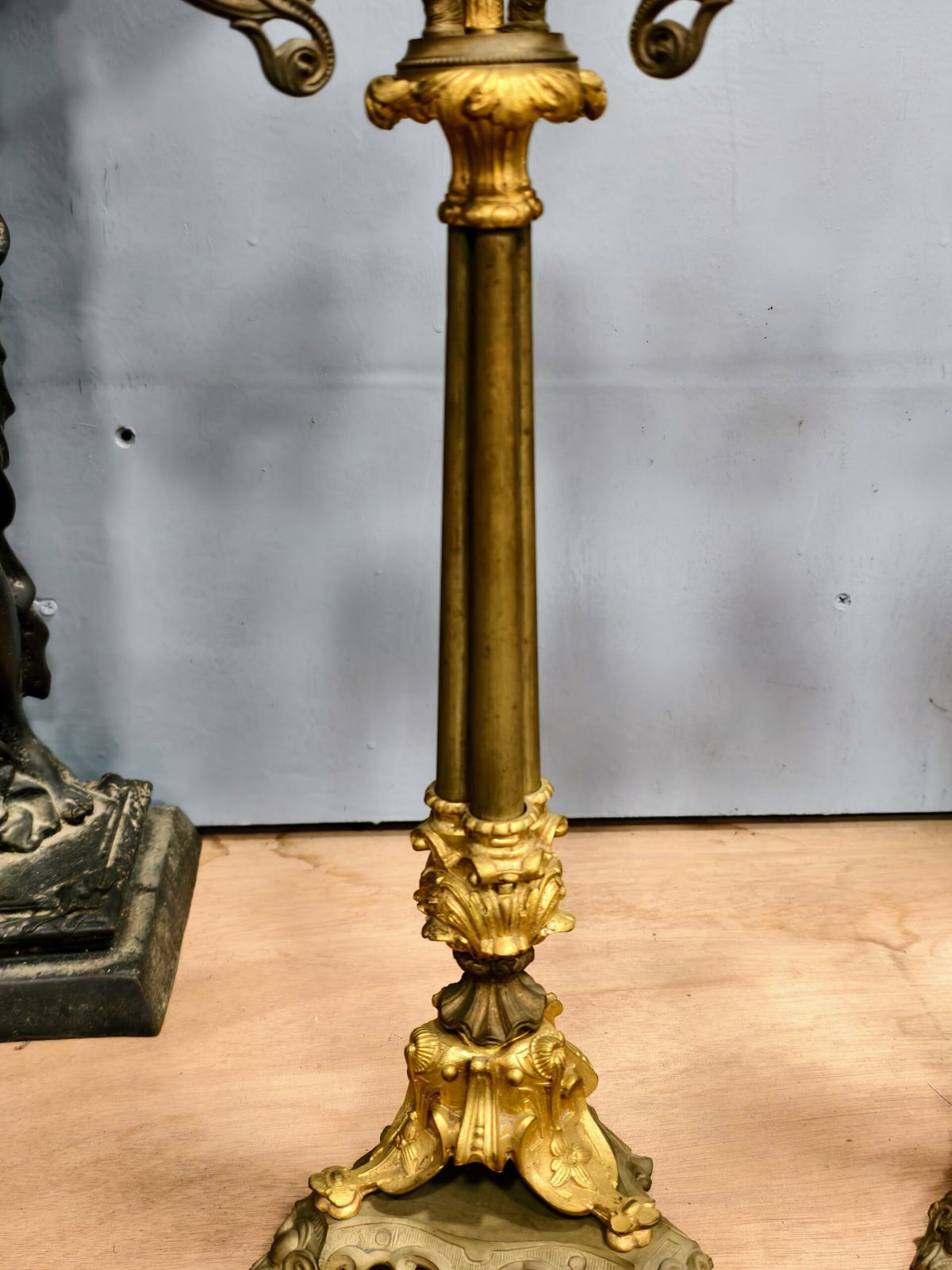 Cặp chân nến cổ Pháp, cao 54cm – ảnh 4