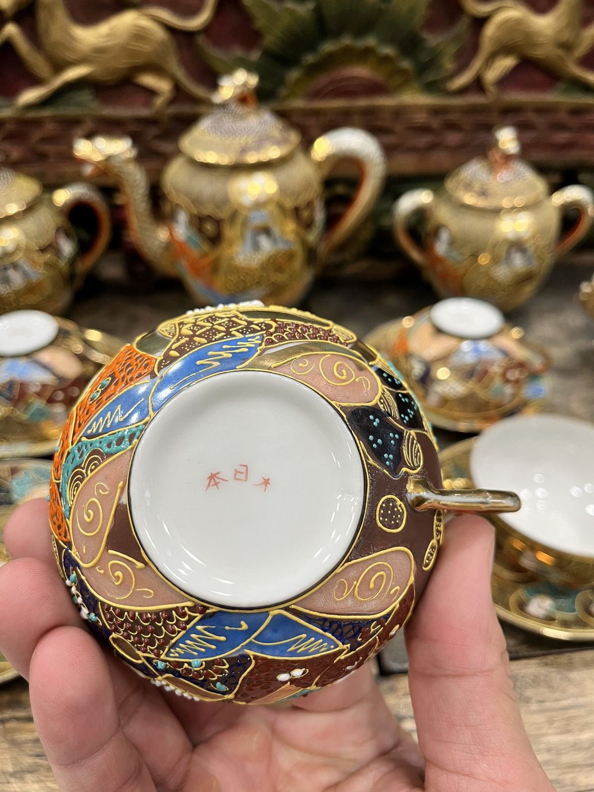 Bộ ấm trà Satsuma Nhật Bản – ảnh 6