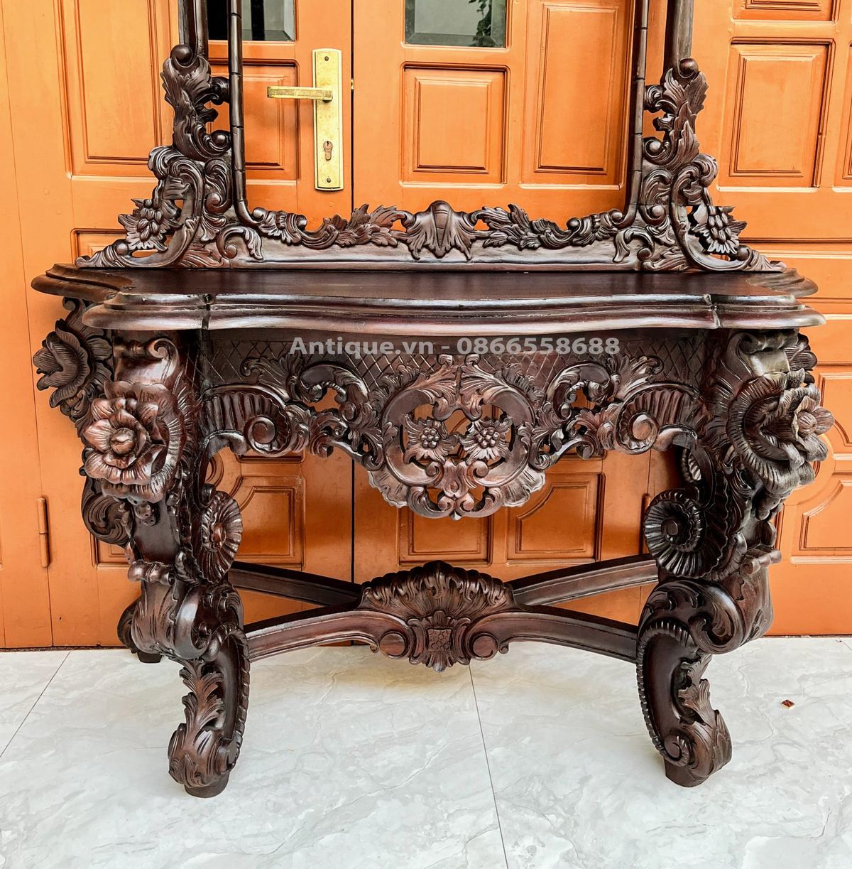 Bộ bàn gương gỗ Pháp – ảnh 2