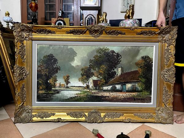 Tranh căn nhà ven sông – ảnh 1