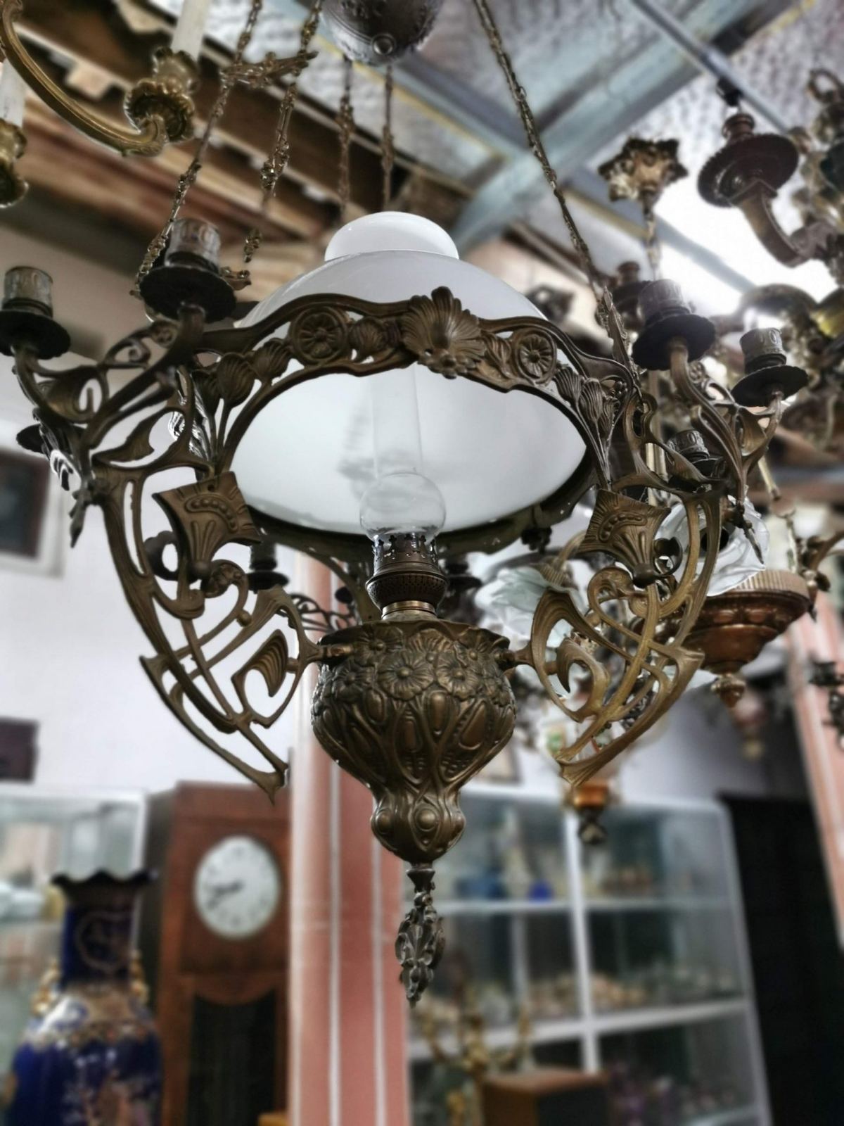 Đèn dầu 3 dây cổ bằng đồng – ảnh 4