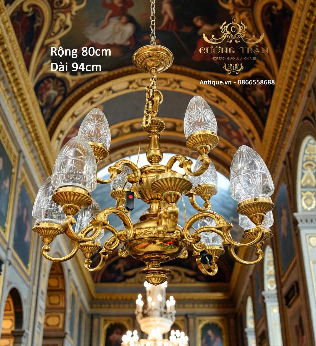 Đèn chùm Pháp, rộng 80cm – ảnh 1