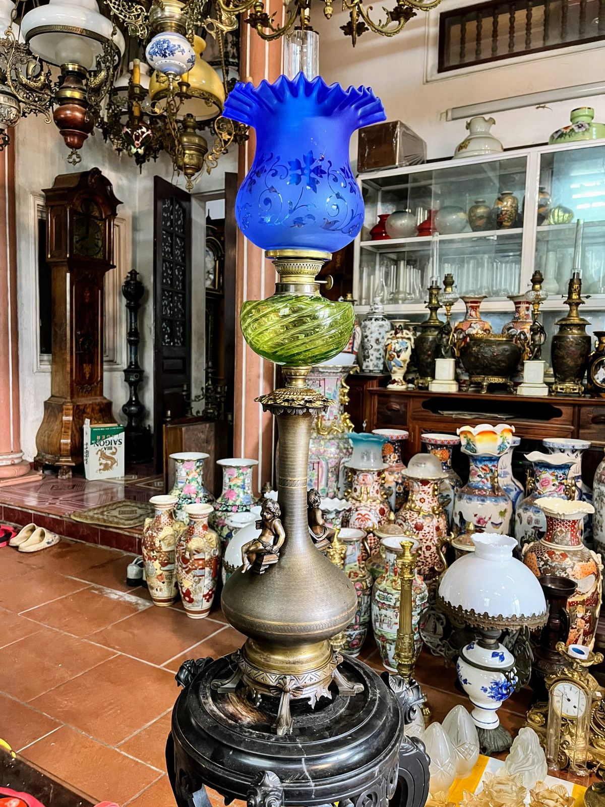 Đèn dầu Pháp, cao 85cm – ảnh 1