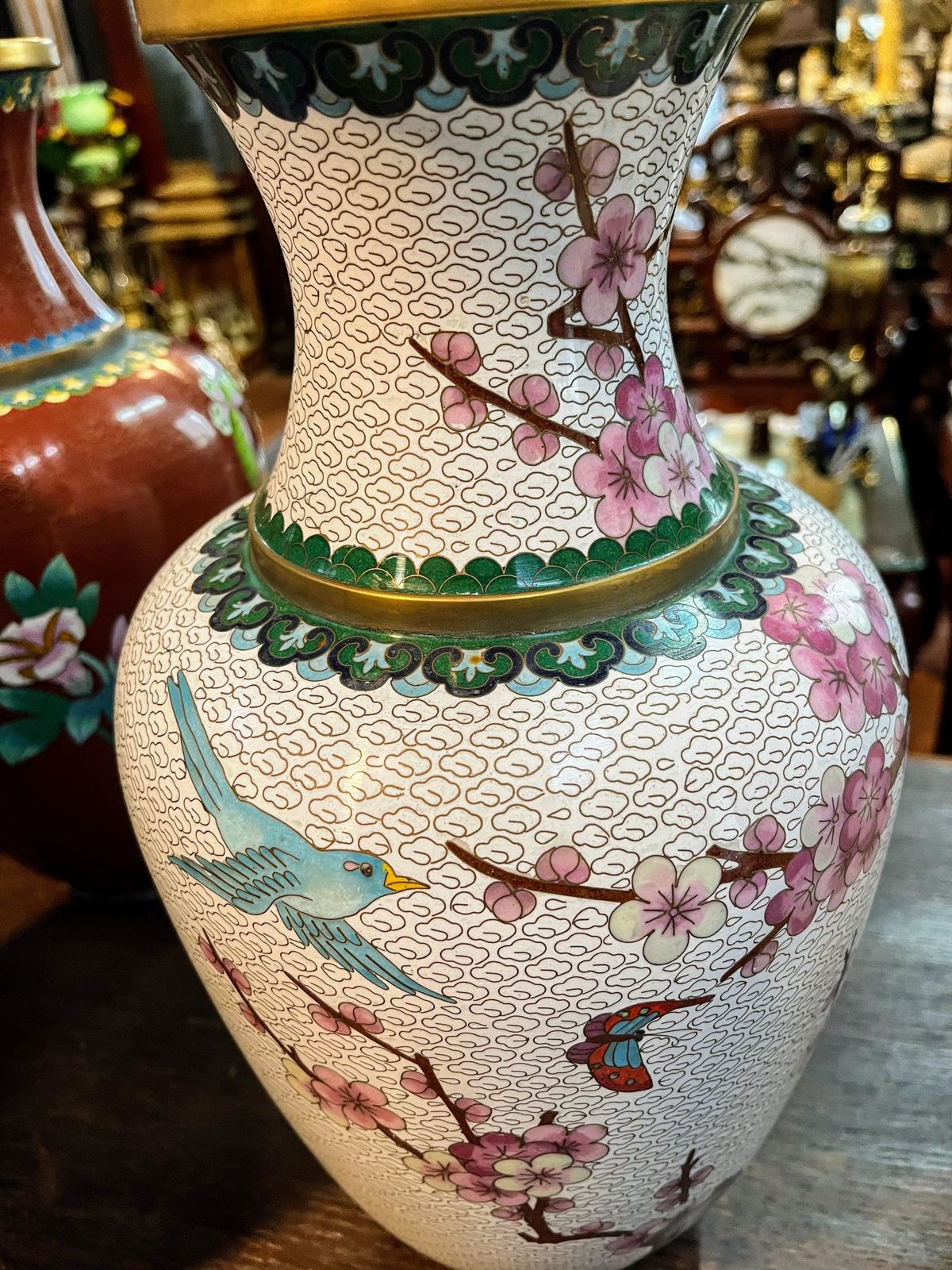 Cặp bình pháp lam đồng, cao 38.5cm – ảnh 6