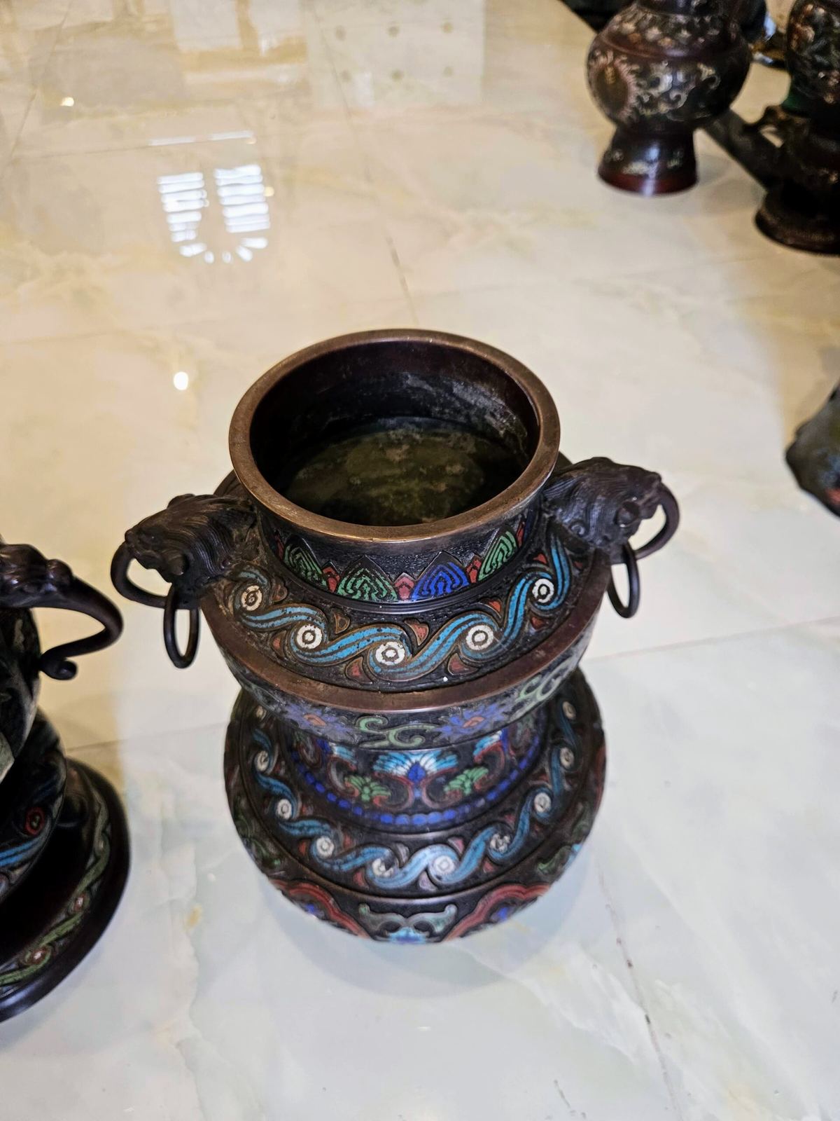Bộ 3 món pháp lam, cao 47cm – ảnh 8