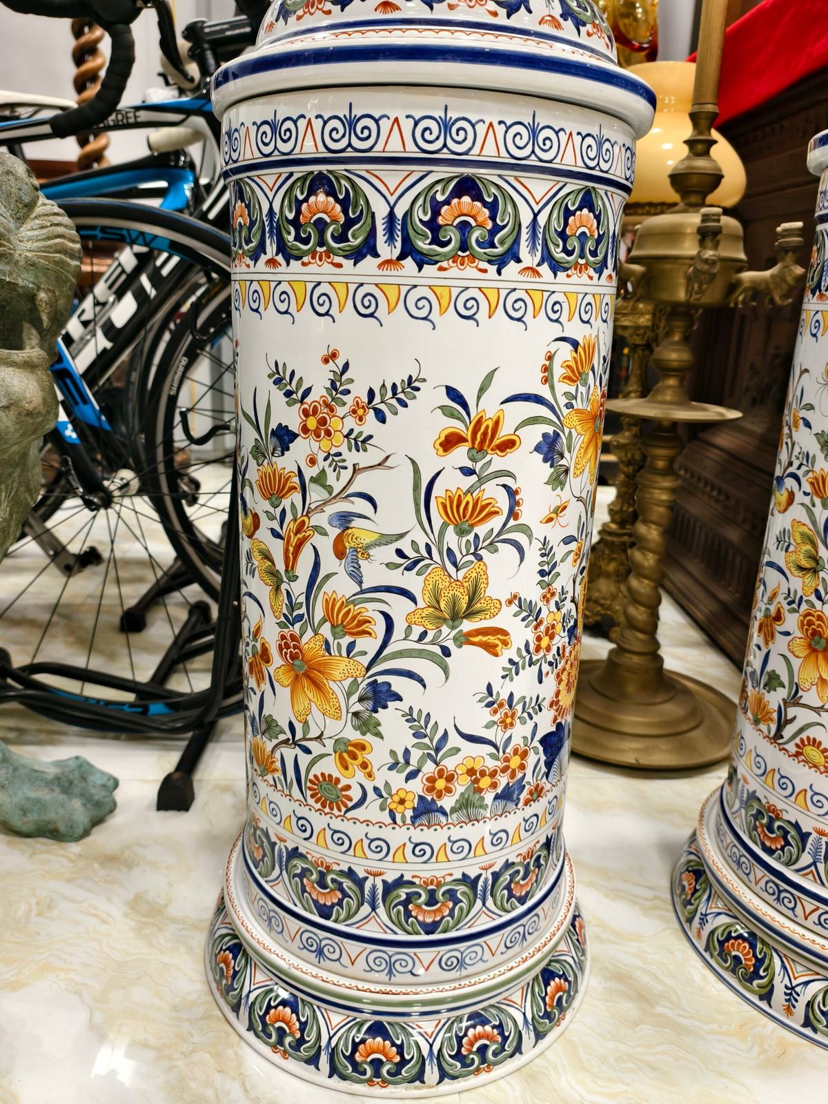 Cặp đôn chậu hoa gốm Faience – ảnh 4