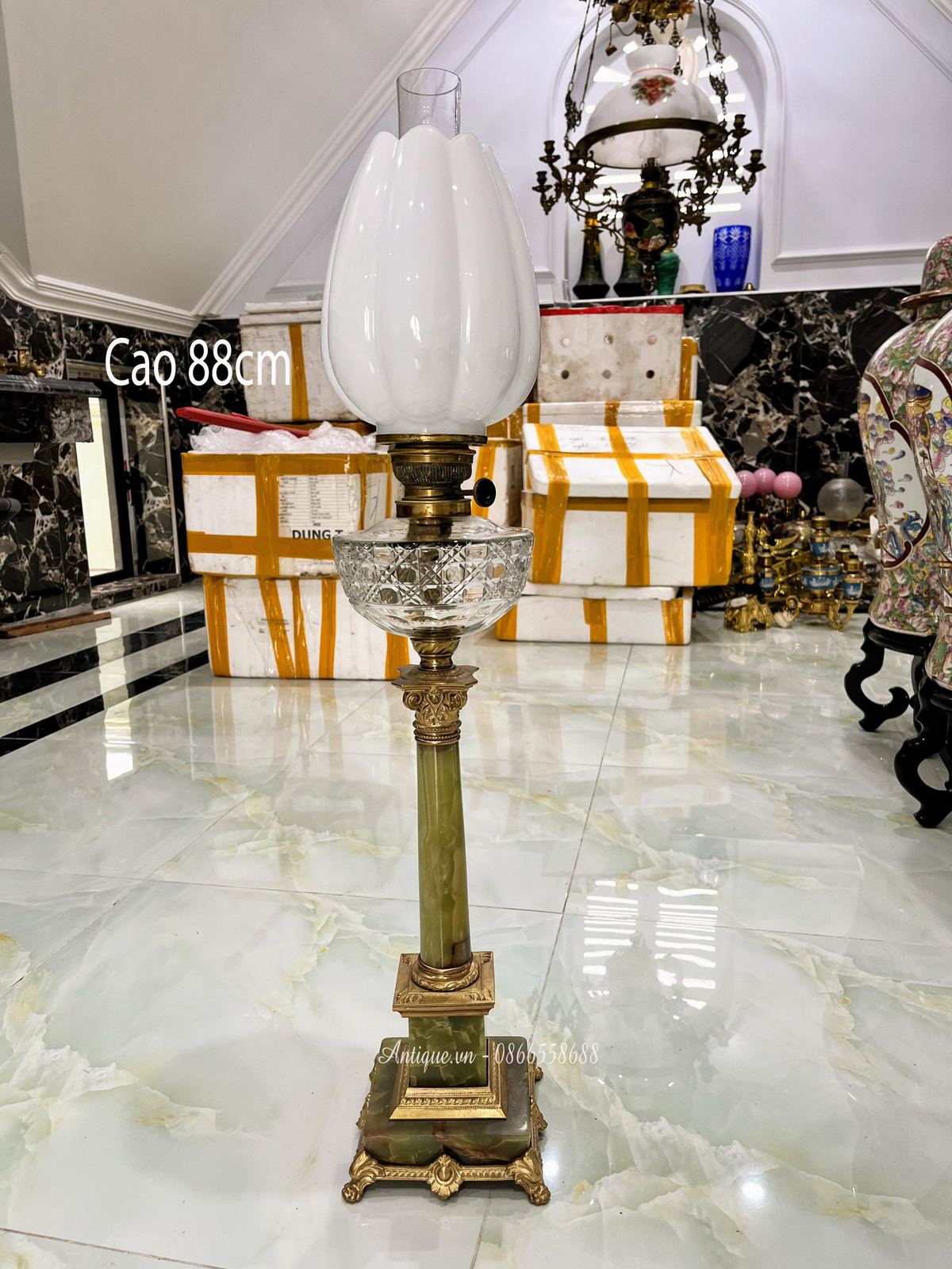 Đèn dầu Pháp, cao 88cm – ảnh 1